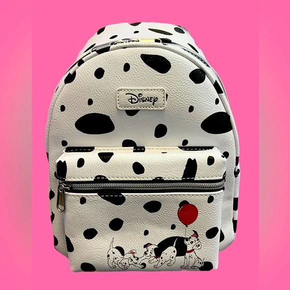 *NWT* Disney Loungefly 101 Dalmatians Spotted Puppies Backpack, Red Interior Disney 101 Dalmatians Puppies Mini Backpack with Photo Coin  main image 2
